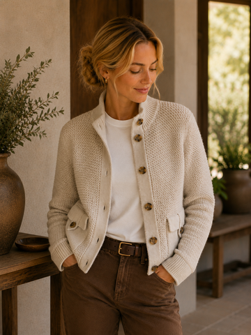 KINROSS STONE CARDIGAN SWEATER