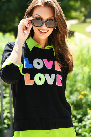 LISA TODD LOVE LOVE BLACK SWEATER