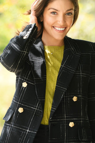GENERATION LOVE WINDOWPANE PLAID JACKET