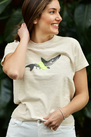 LISA TODD JAW DROPPING CRYSTAL SHARK TEE