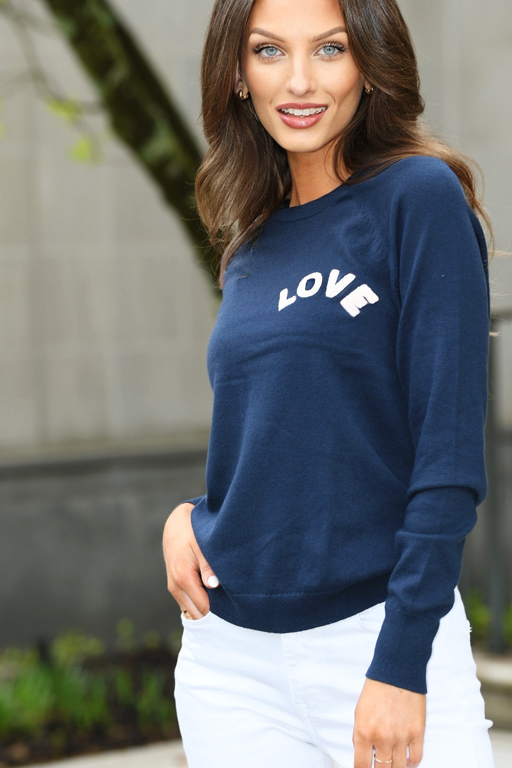 J. SOCIETY NAVY LOVE 💗 SWEATER
