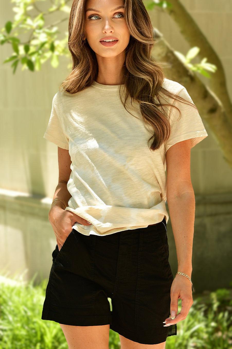 ELLIOTT LAUREN TIE-DYE NATURAL TEE SHIRT