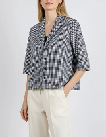 ELLIOTT LAUREN BLACK AND WHITE GINGHAM SHIRT