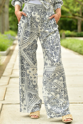 DREW NAVY BANDANA PRINT PANT