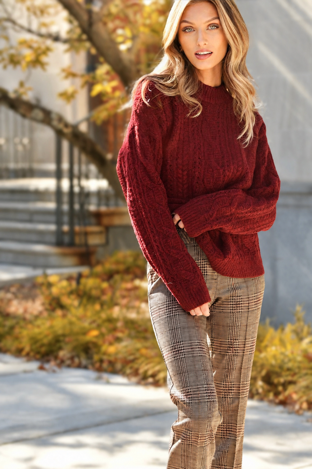 CAMBIO FLEUR GLEN PLAID PANT