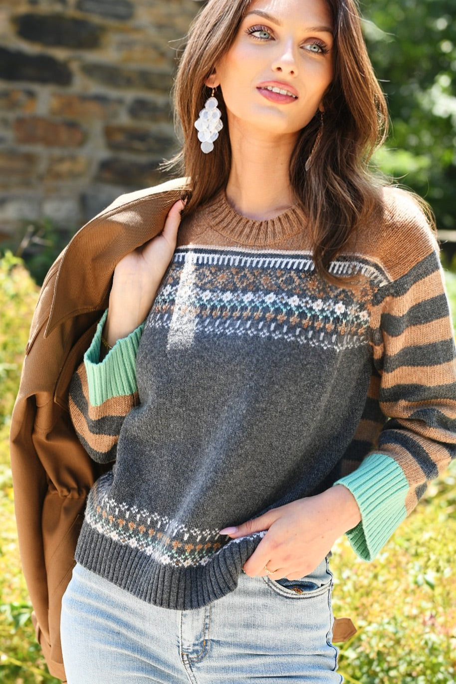 ZAKET & PLOVER FAIRISLE MIX SWEATER