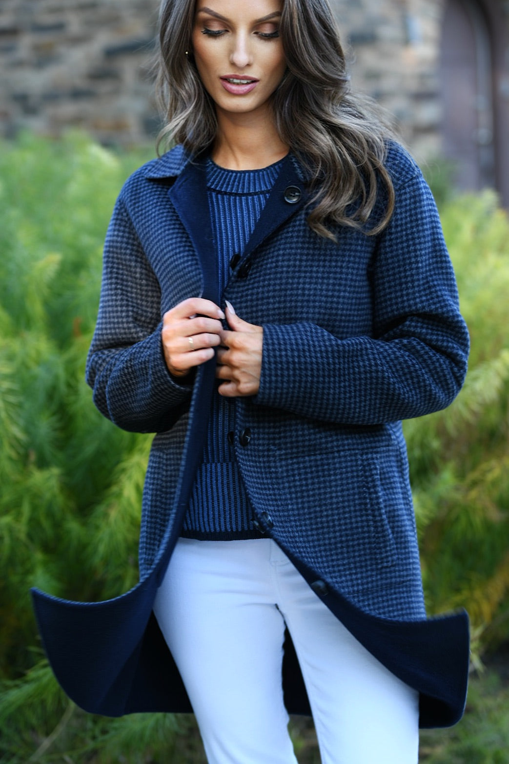 ELLIOTT LAUREN REVERSIBLE CAR COAT