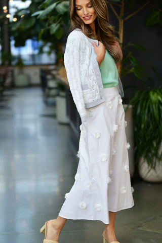 DREW CHARLIE WHITE EMBELLISHED SKIRT