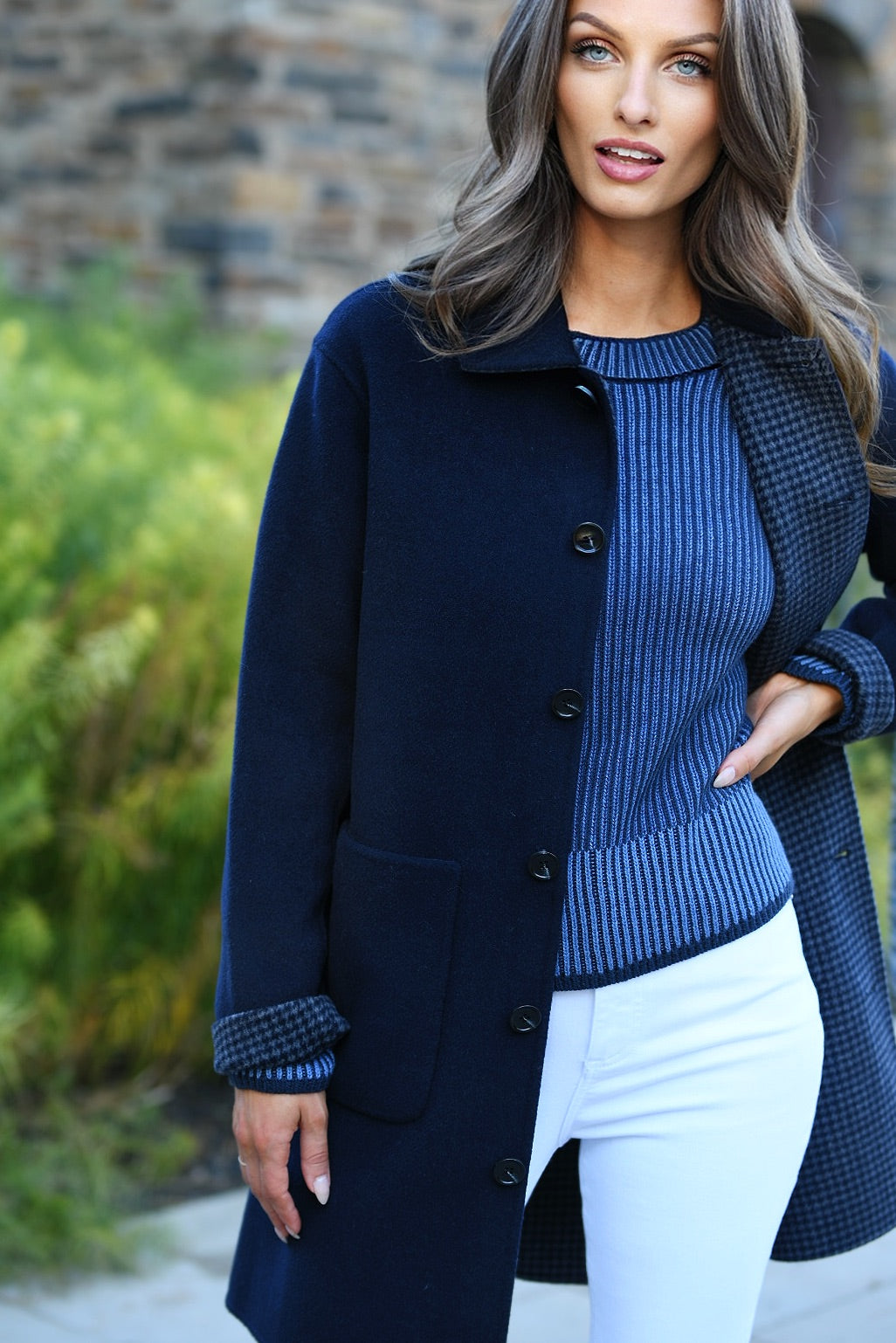 ELLIOTT LAUREN REVERSIBLE CAR COAT