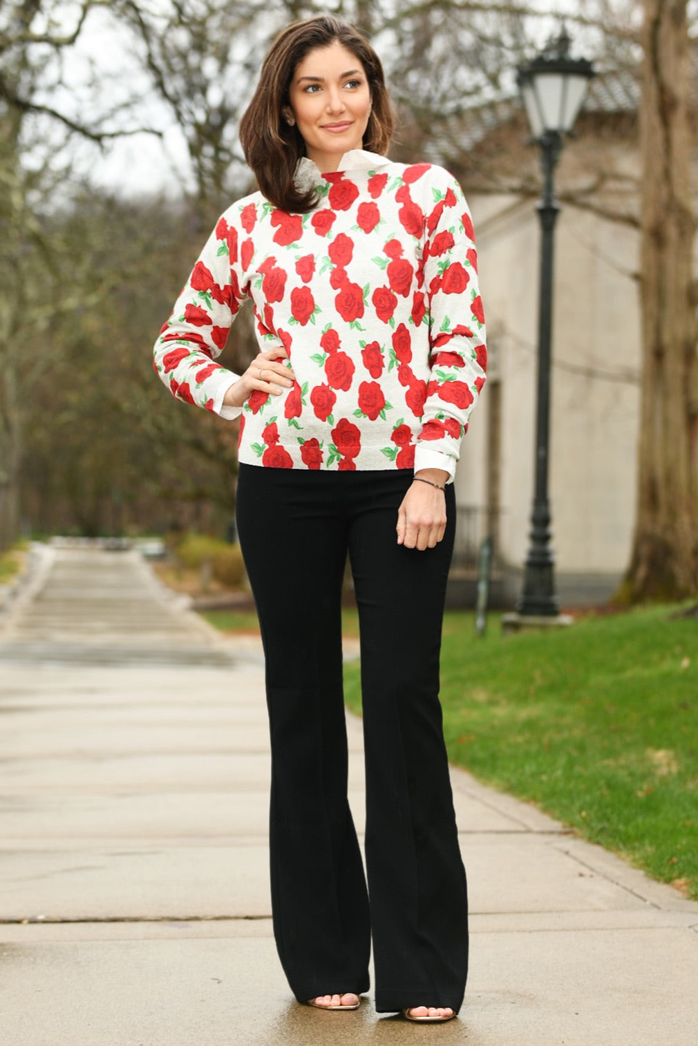J. SOCIETY RED ROSES SWEATER