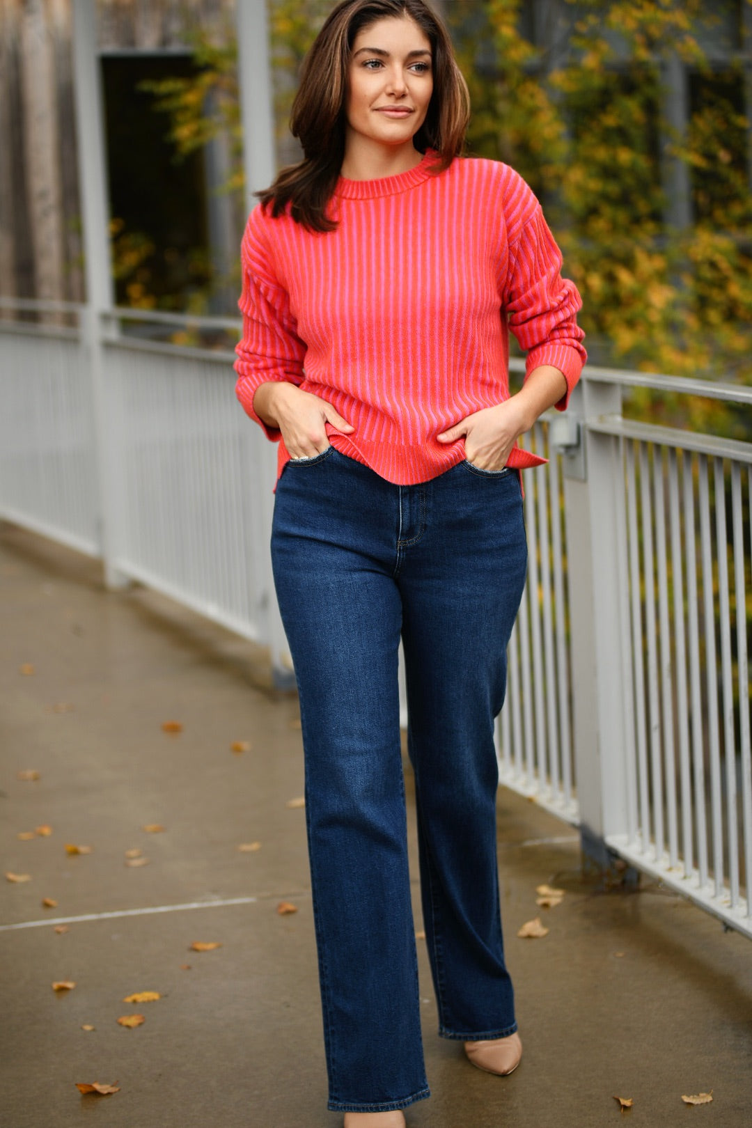 COLORUSH STRAWBERRY STRIPE SWEATER