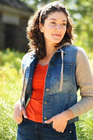 J. SOCIETY CASHMERE SLEEVE JEAN JACKET