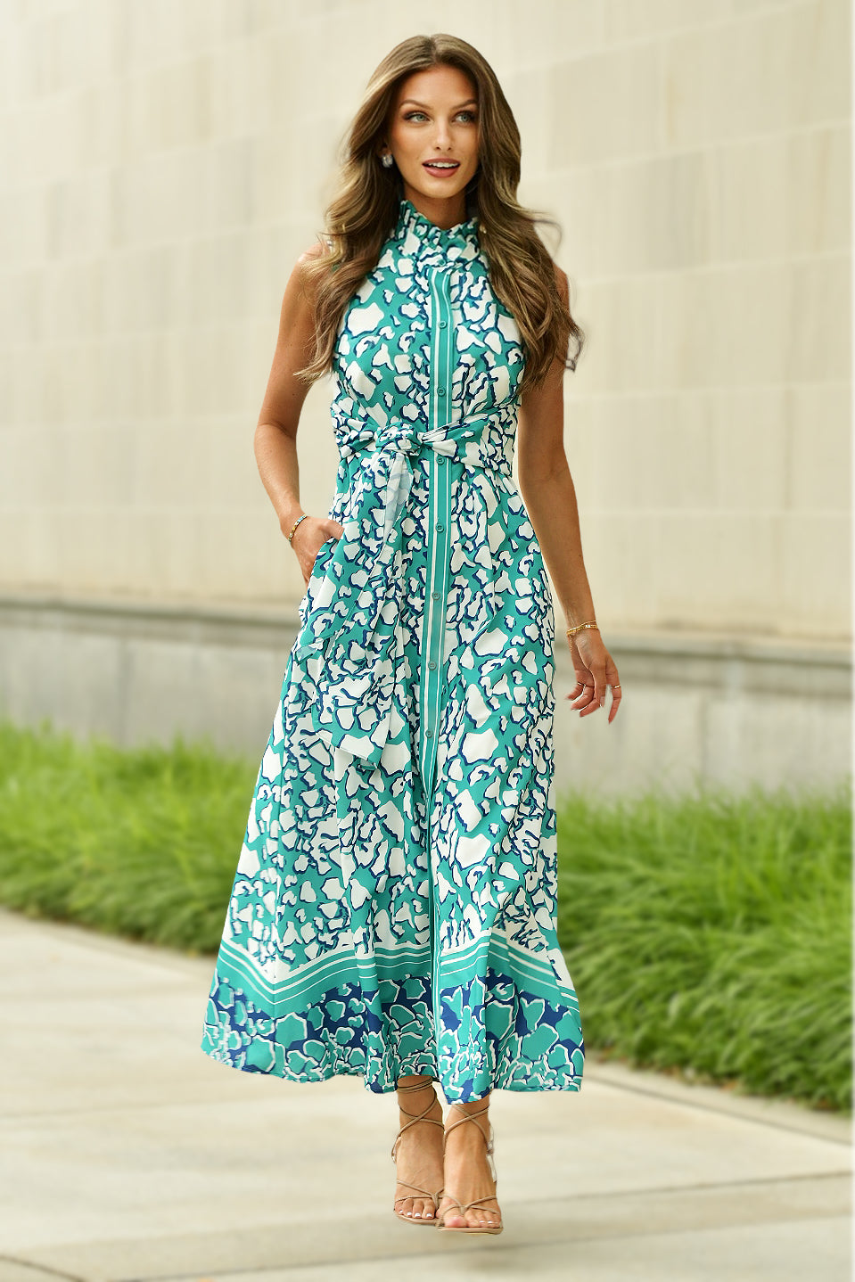 JADE PRINT WRAP DRESS