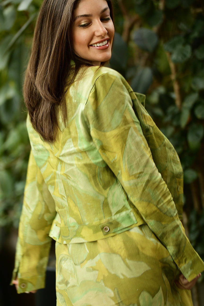 HARIS PRINT LINEN JACKET