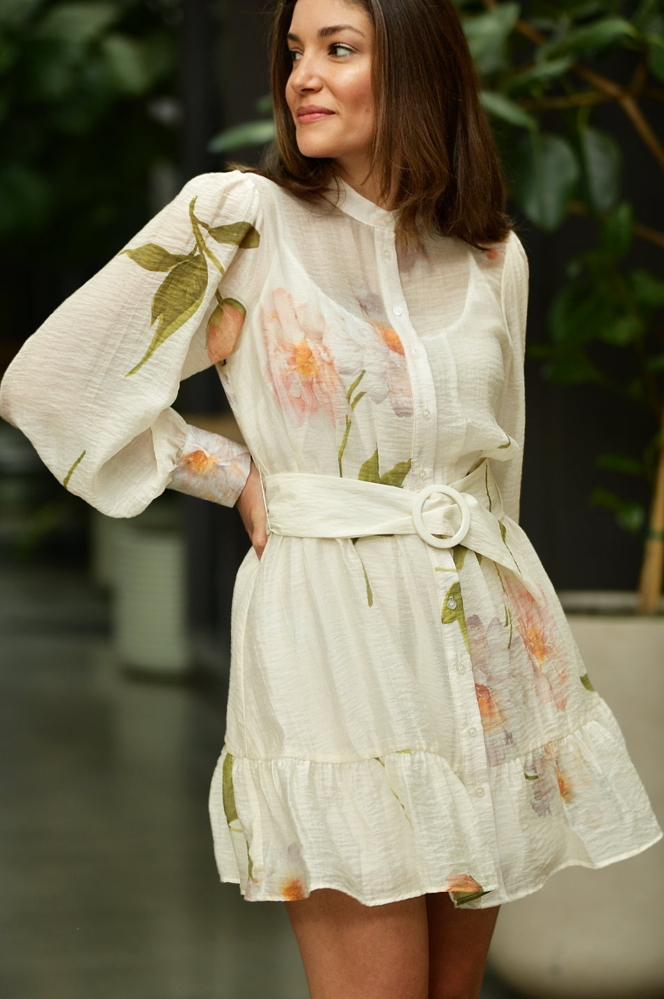 LAVENDER BROWN ELIZABETH LONG SLEEVE DRESS