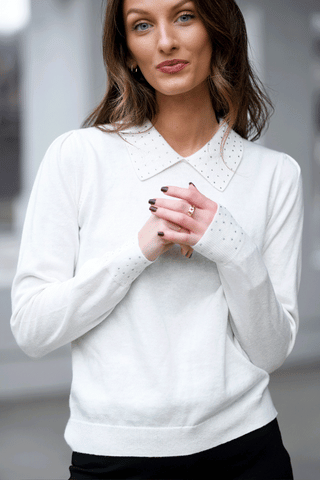 J. SOCIETY RHINESTONE  PEARL SWEATER