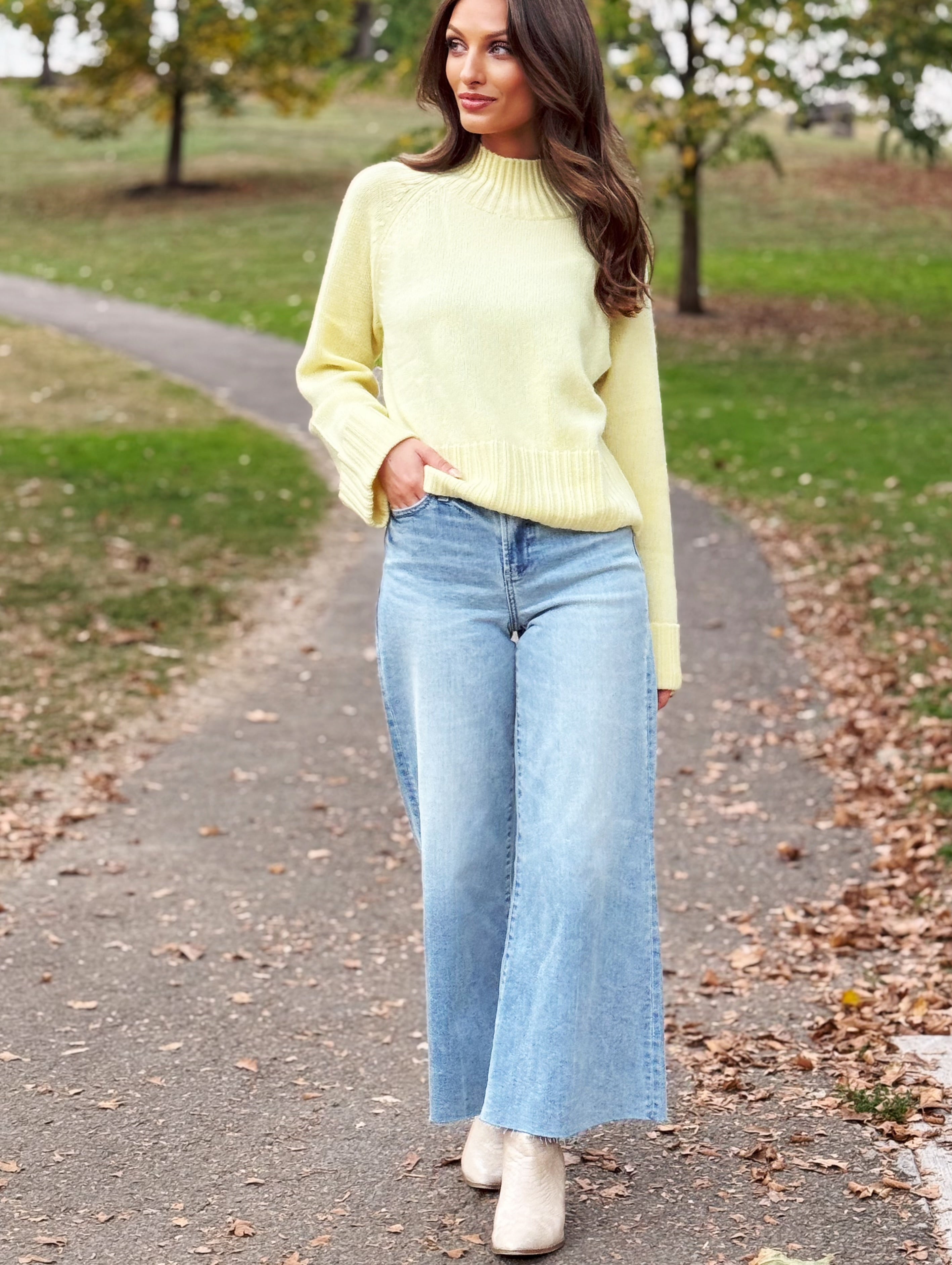 AUTUMN CASHMERE CUFFED SUN SWEATER