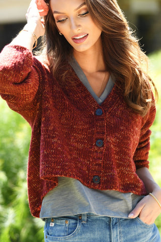 WOODEN SHIPS HAZEL ROSE MADDER CARDIGAN