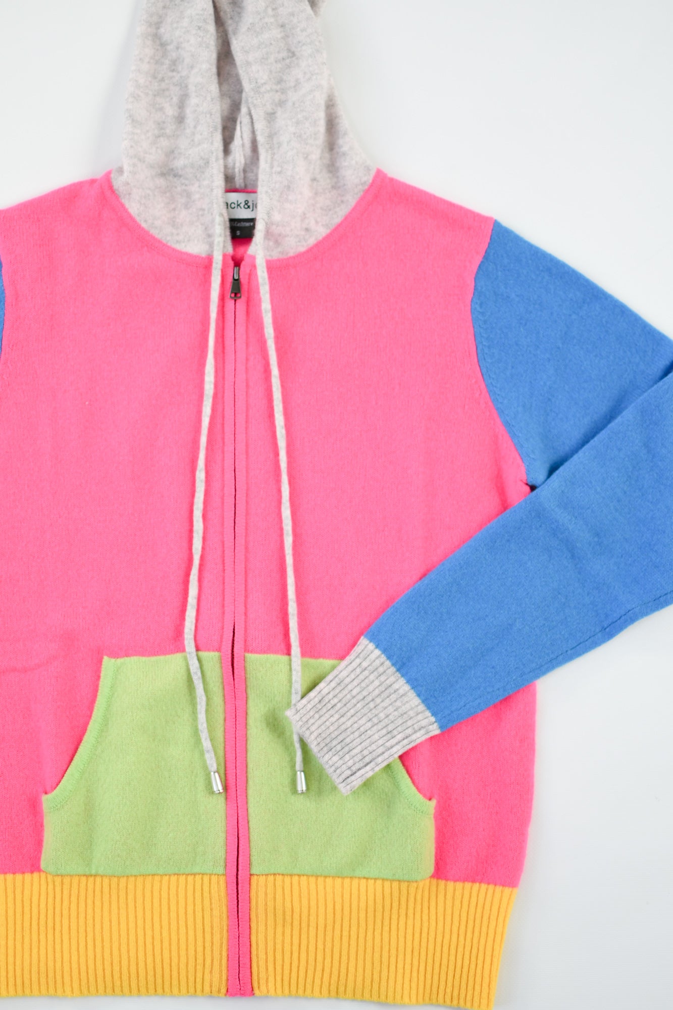 JACK & JO COLOR BLOCK ZIP HOODIE