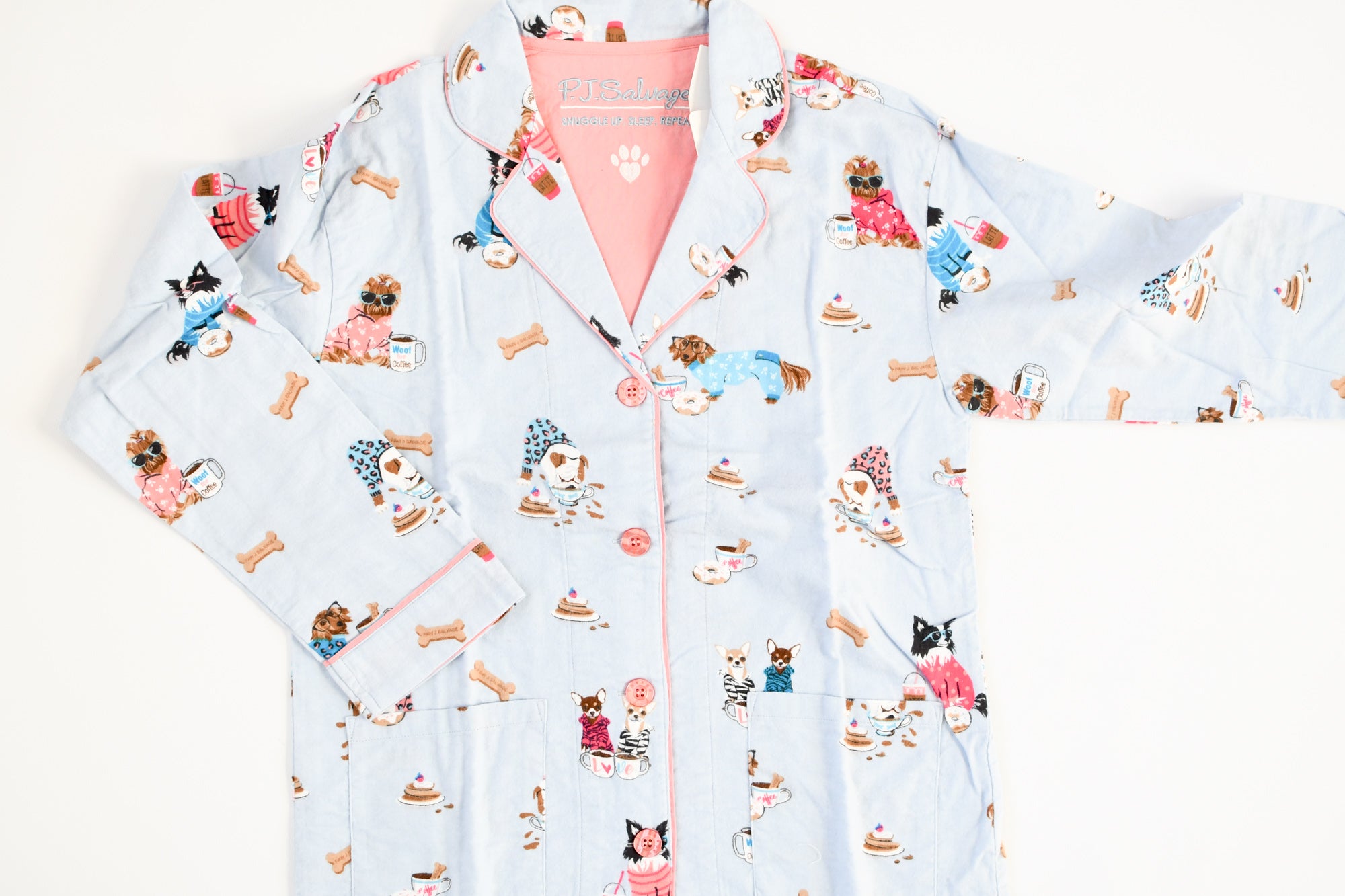 PJ SALVAGE SKY BLUE "SUNSHINE & COFFEE" PAJAMA SET