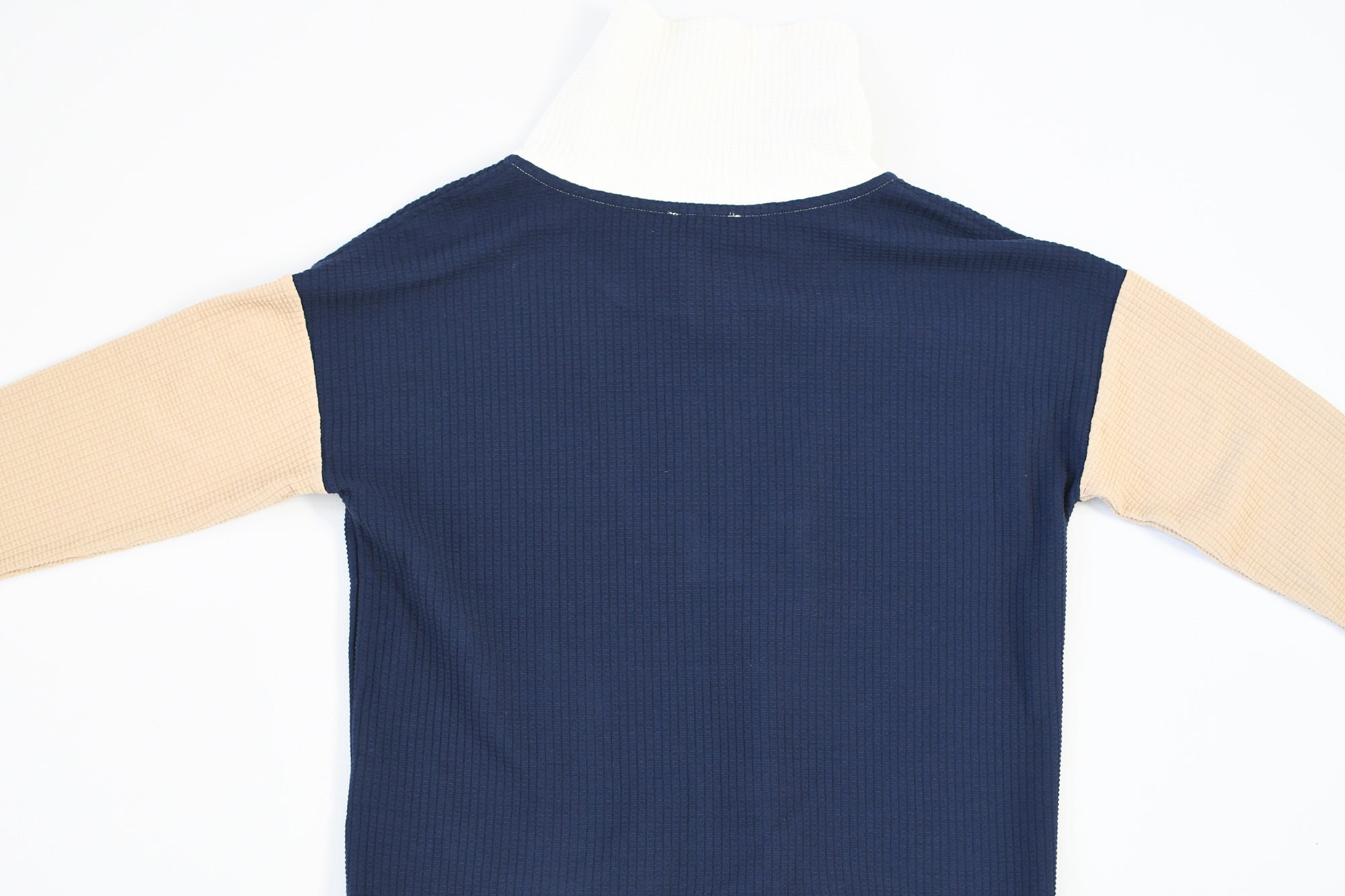 LILLA P NAVY WAFFLE ZIP TOP