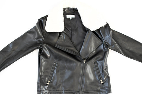 J. SOCIETY FAUX BLACK MOTO JACKET