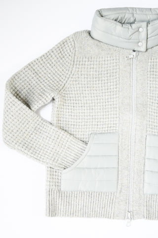 LISA TODD SILVER POSH PUFFER ZIP SWEATER