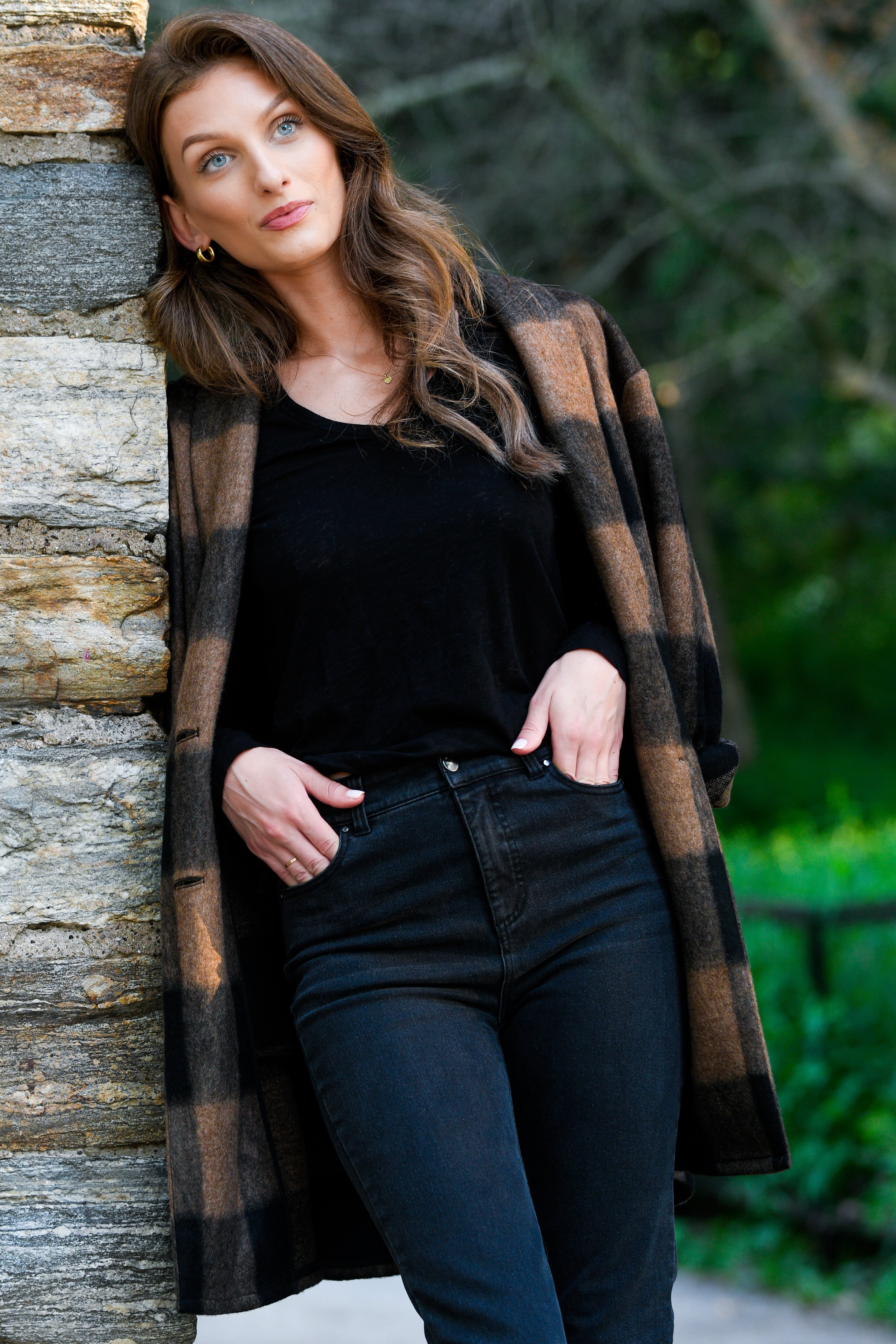 ELLIOTT LAUREN CHOCOLATE PLAID COAT