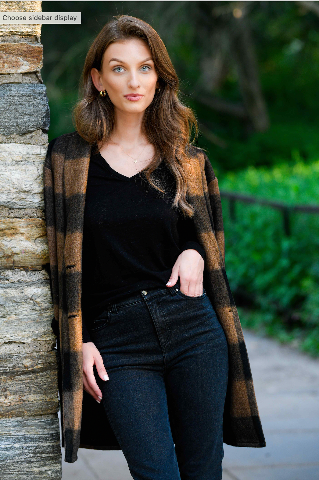 ELLIOTT LAUREN CHOCOLATE PLAID COAT