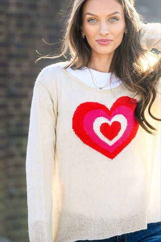WOODEN SHIPS DOUBLE HEART CUPID SWEATER