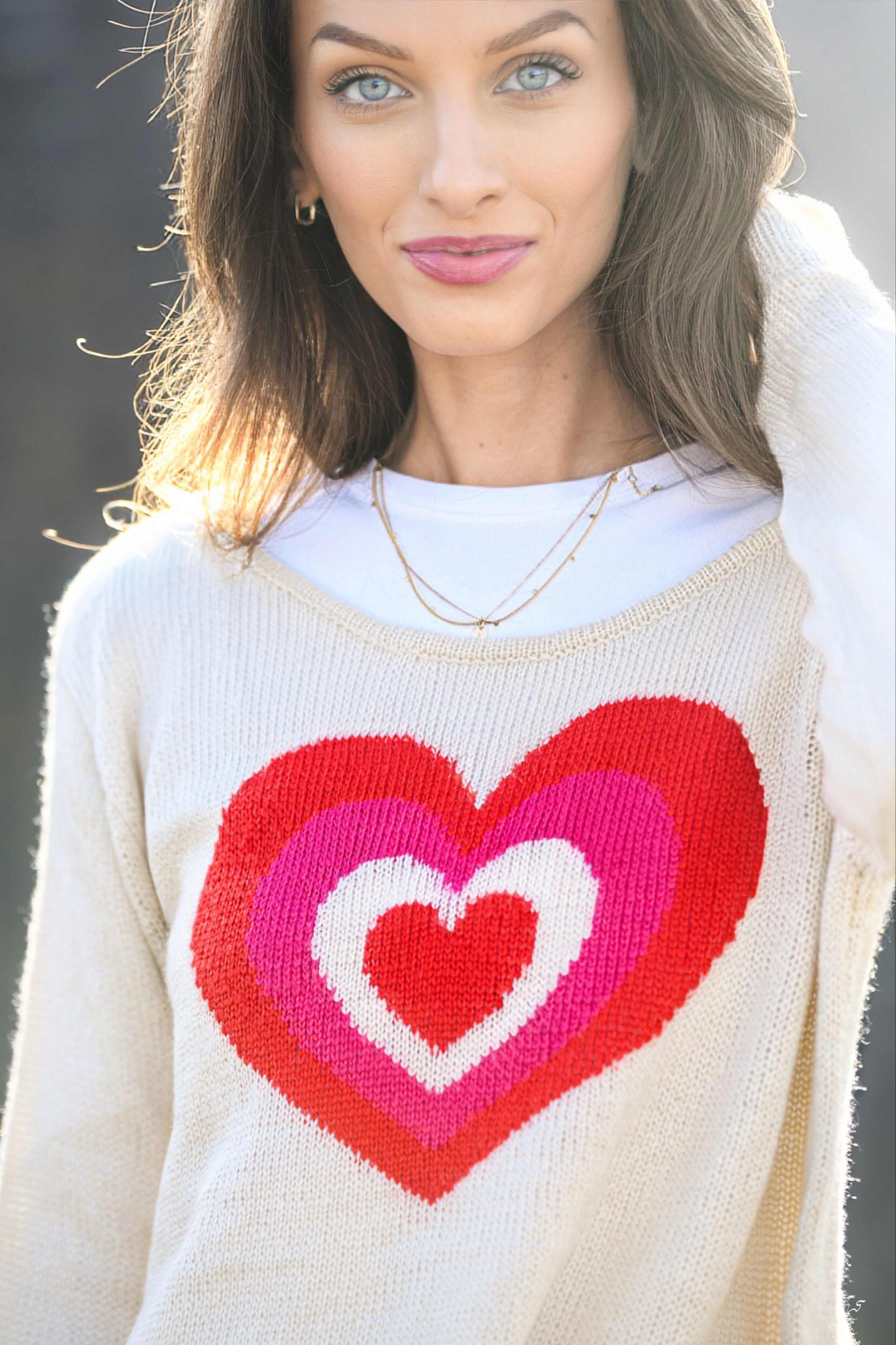 WOODEN SHIPS DOUBLE HEART CUPID SWEATER